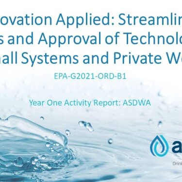 Innovation Applied: Understanding Barriers - ASDWA Project Activity Report Out (year one)