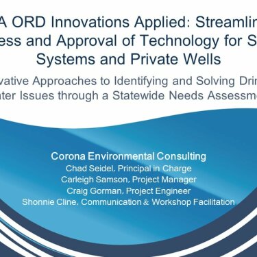 Innovation Applied: Understanding Barriers - Corona Environmental Consulting Project Activity Report Out (year one)
