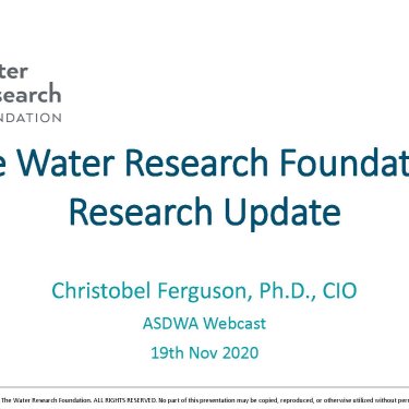 The Water Research Foundation (WRF) 2020 Research Update